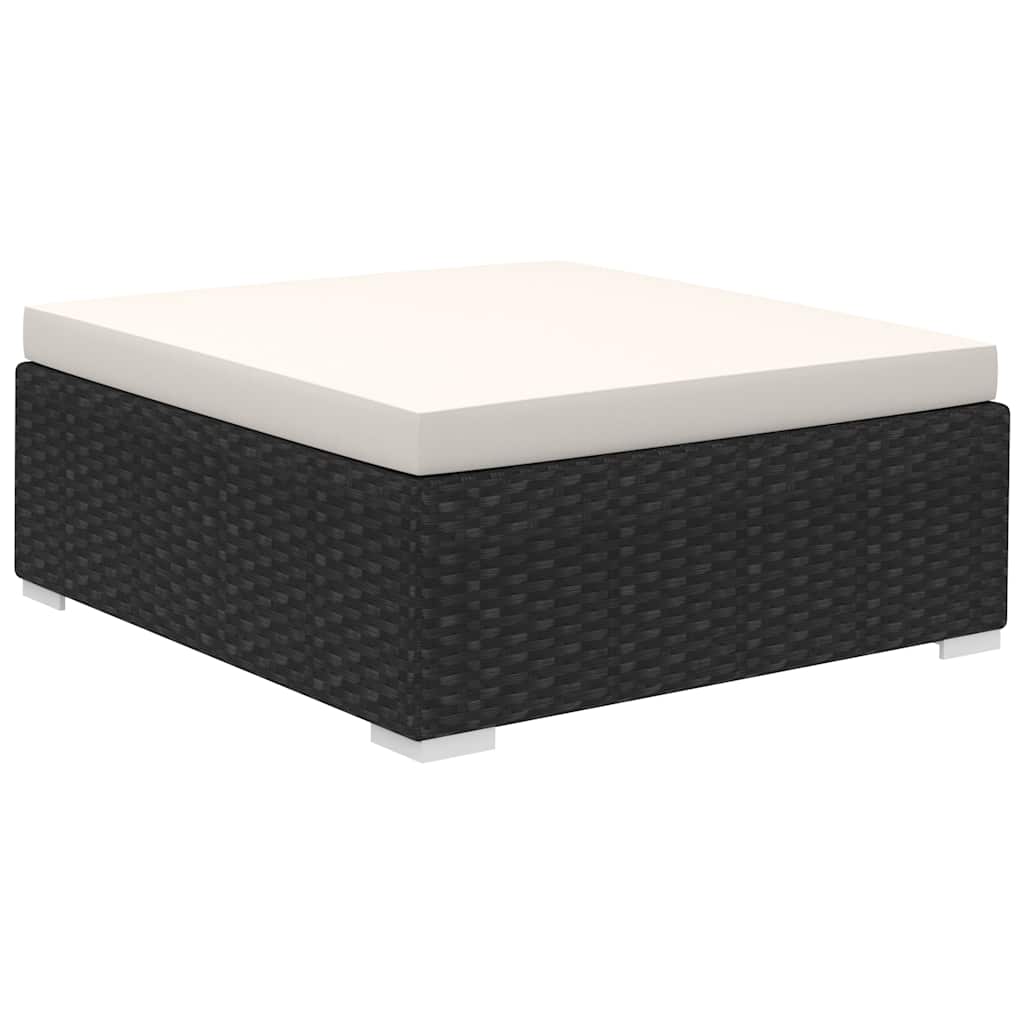8-tlg. Garten-Lounge-Set mit Auflagen Poly Rattan Schwarz