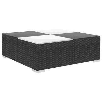 8-tlg. Garten-Lounge-Set mit Auflagen Poly Rattan Schwarz