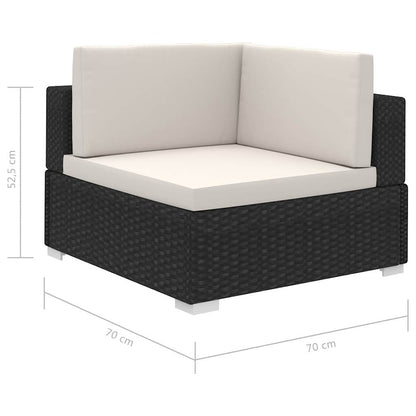 8-tlg. Garten-Lounge-Set mit Auflagen Poly Rattan Schwarz