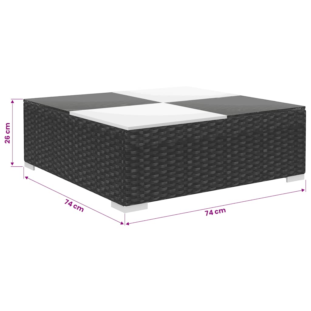 8-tlg. Garten-Lounge-Set mit Auflagen Poly Rattan Schwarz
