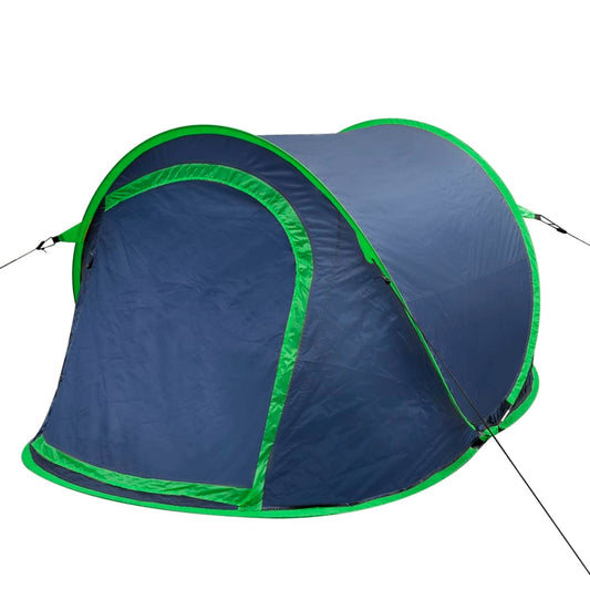 Pop-Up-Campingzelt 2 Personen Marineblau / Grün