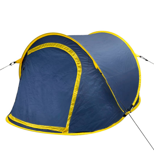 Pop-Up-Campingzelt 2 Personen Marineblau / Gelb