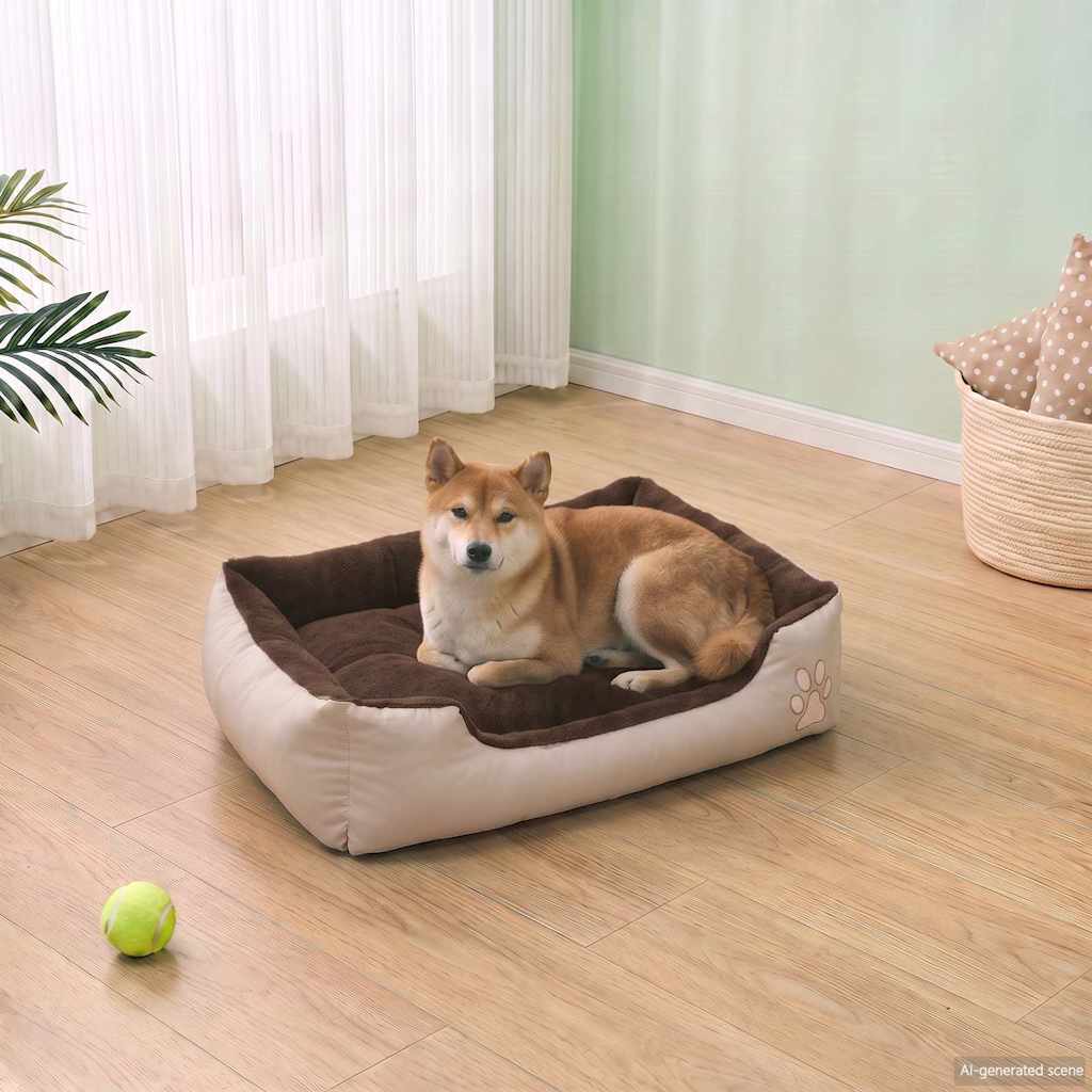 Warmes Hundebett mit Polsterkissen M