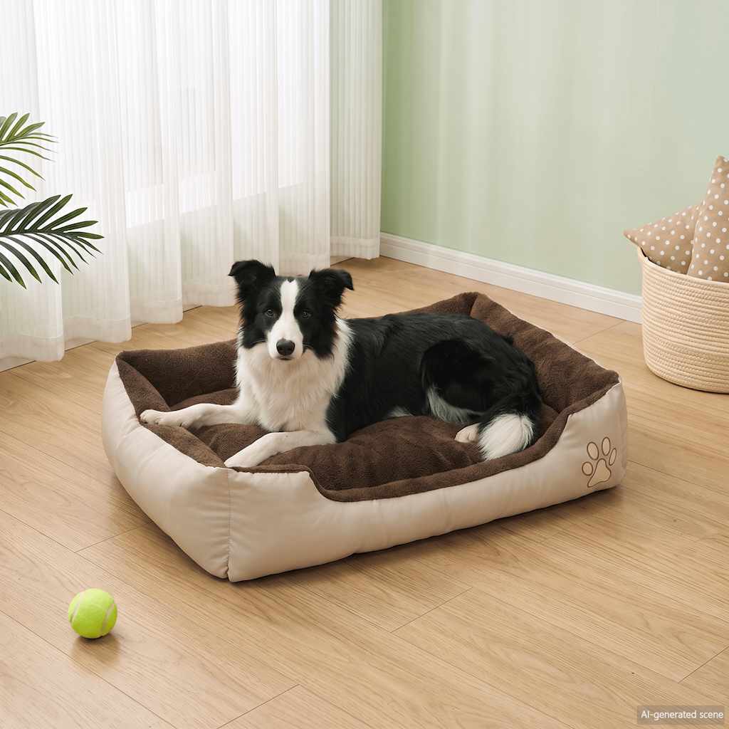 Warmes Hundebett mit Polsterkissen XL