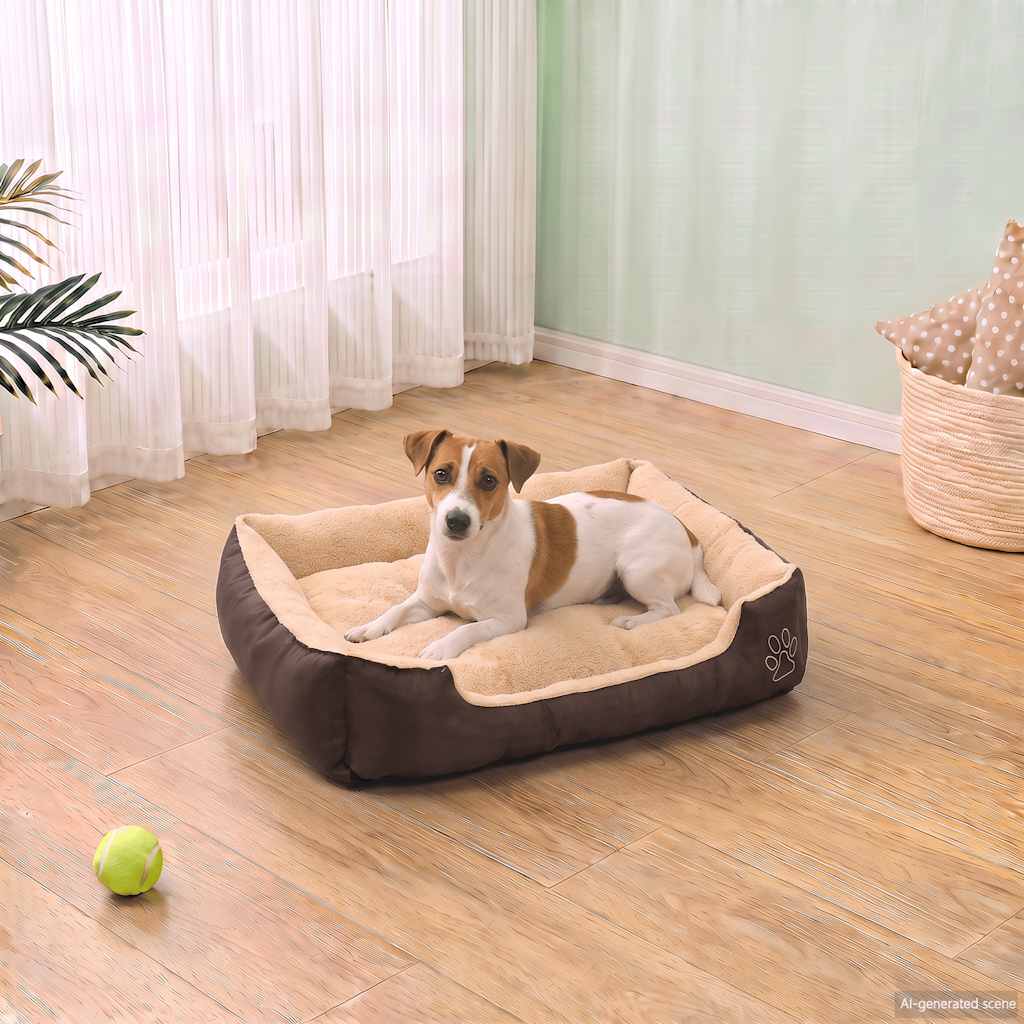 Warmes Hundebett mit Polsterkissen S