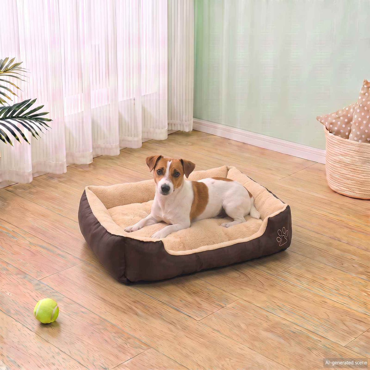 Warmes Hundebett mit Polsterkissen S