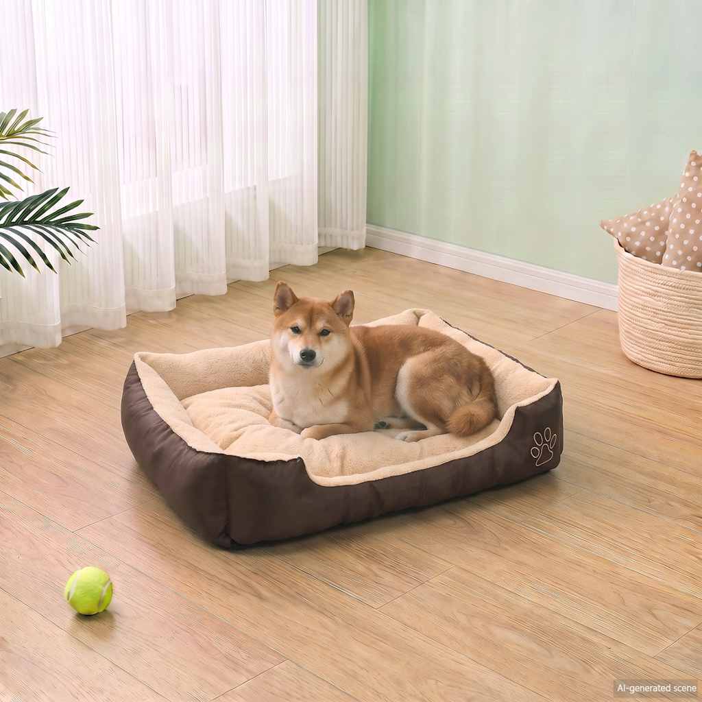 Warmes Hundebett mit Polsterkissen M