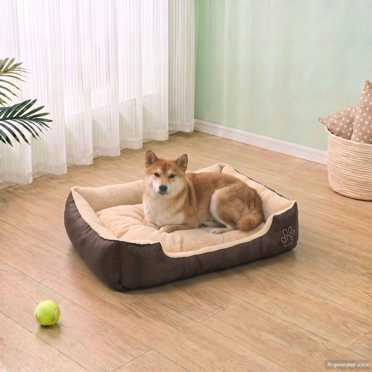 Warmes Hundebett mit Polsterkissen M
