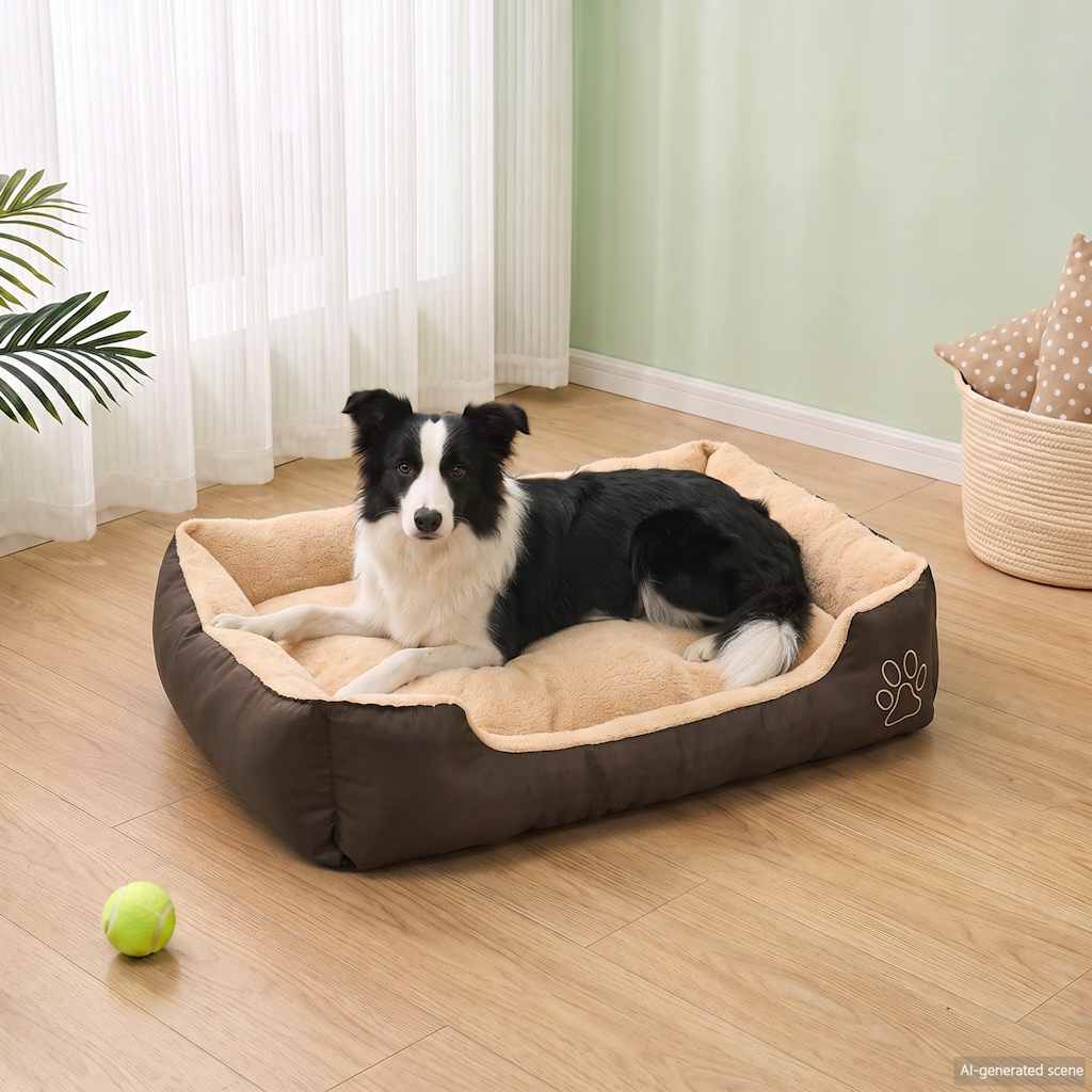 Warmes Hundebett mit Polsterkissen XL