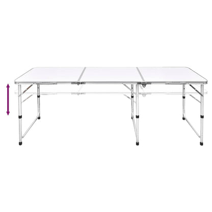 Klappbarer Campingtisch mit 4 Hocker Höhenverstellbar 180x60 cm