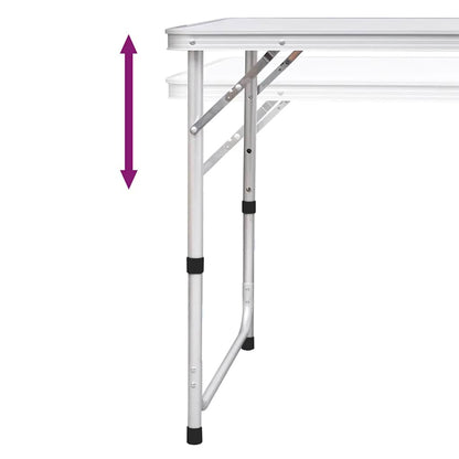 Klappbarer Campingtisch mit 4 Hocker Höhenverstellbar 180x60 cm