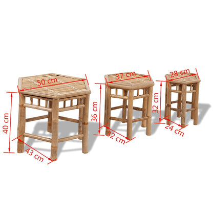 Gartenhocker 3 Stk. Bambus