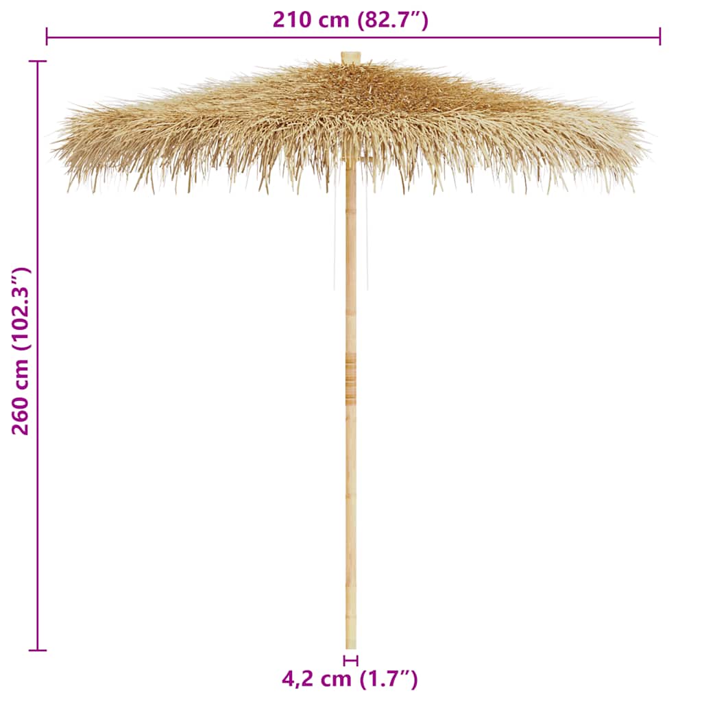Bambus-Sonnenschirm mit Bananenblatt-Dach 270 cm
