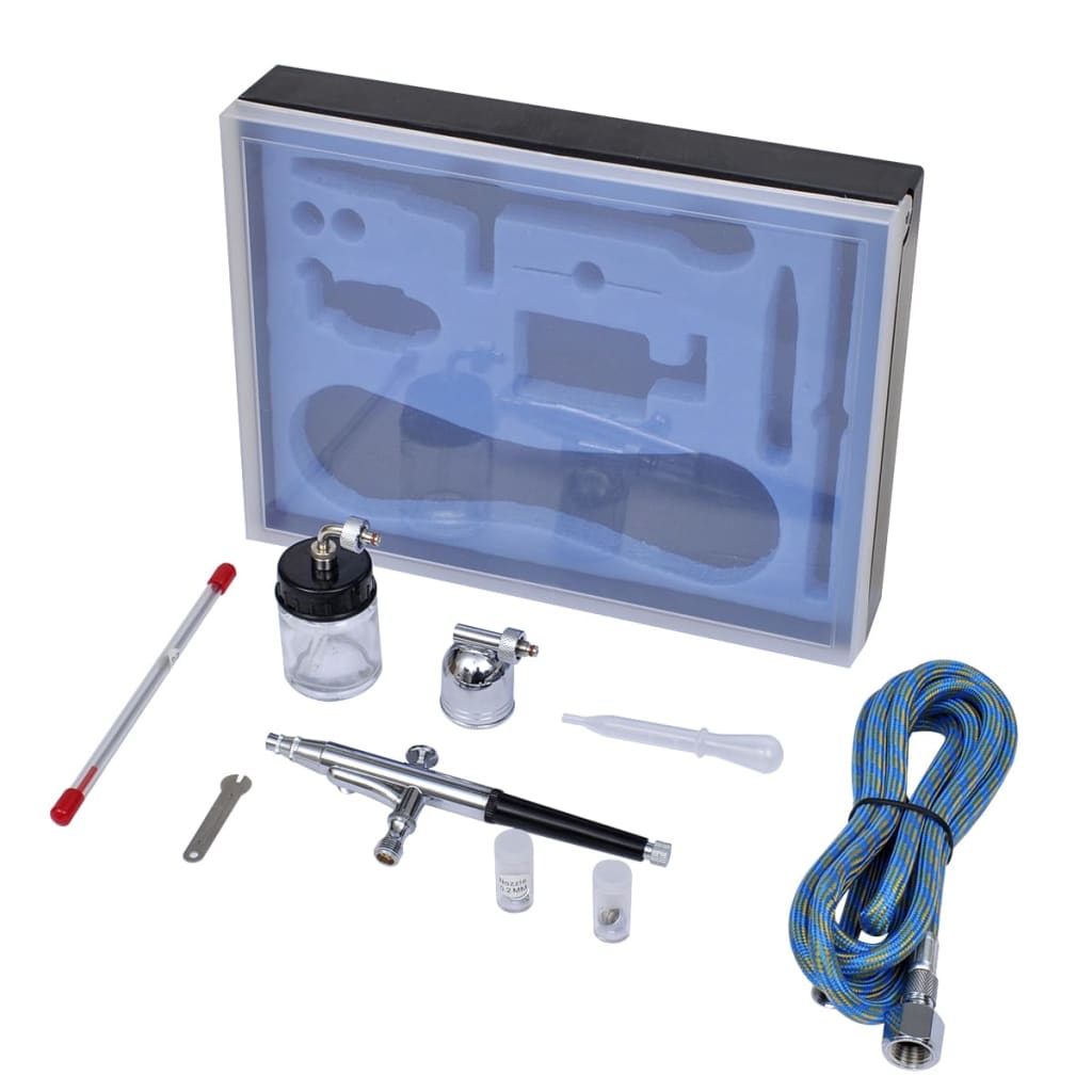 Airbrush-Set mit Glasbehälter 0,2 / 0,3 / 0,5 mm Düsen