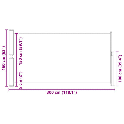 Ausziehbare Seitenmarkise 160x300 cm Braun