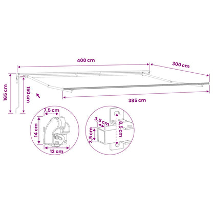 Markisenrahmen 4x3 m Automatischer Rückzug Aluminium