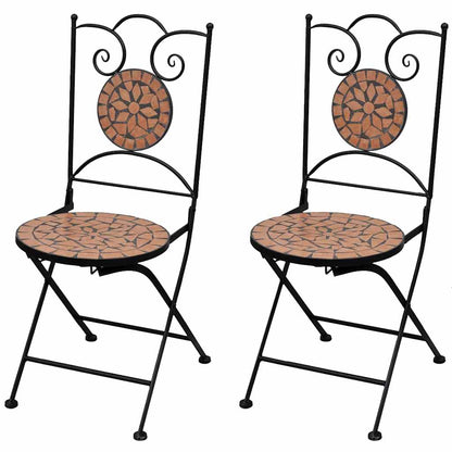Klappstühle, 2 Stück, Keramik, Terrakotta