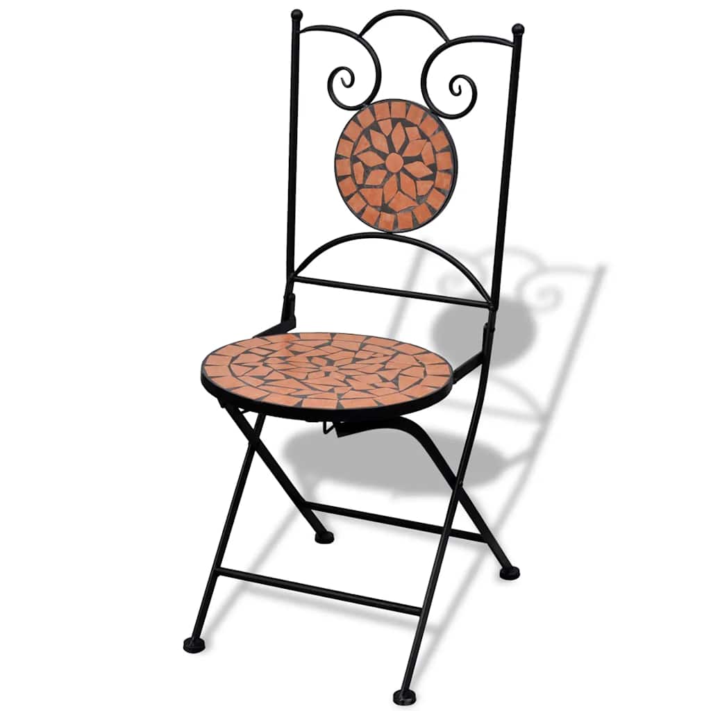 Klappstühle, 2 Stück, Keramik, Terrakotta
