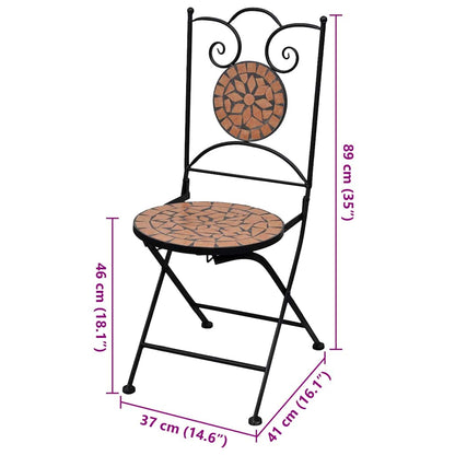 Klappstühle, 2 Stück, Keramik, Terrakotta