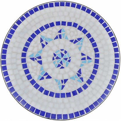 Bistrotisch Blau und Weiß 60 cm Mosaik
