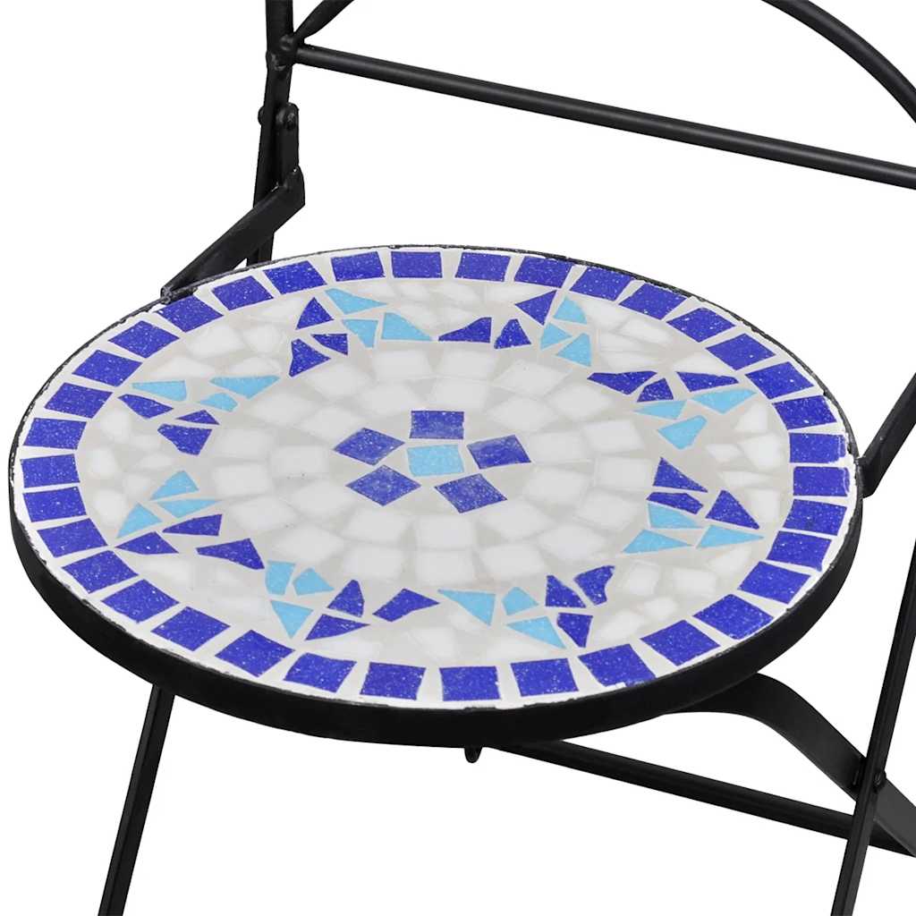 Klappstühle, 2 Stück, Keramik, blau und weiß