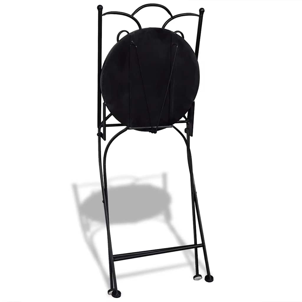 Klappstühle, 2 Stück, Keramik, blau und weiß
