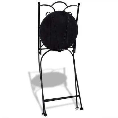 Klappstühle, 2 Stück, Keramik, blau und weiß