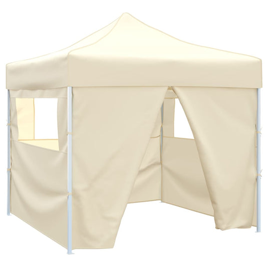 Tente pliante 4 parois 3 x 3 m blanc crème