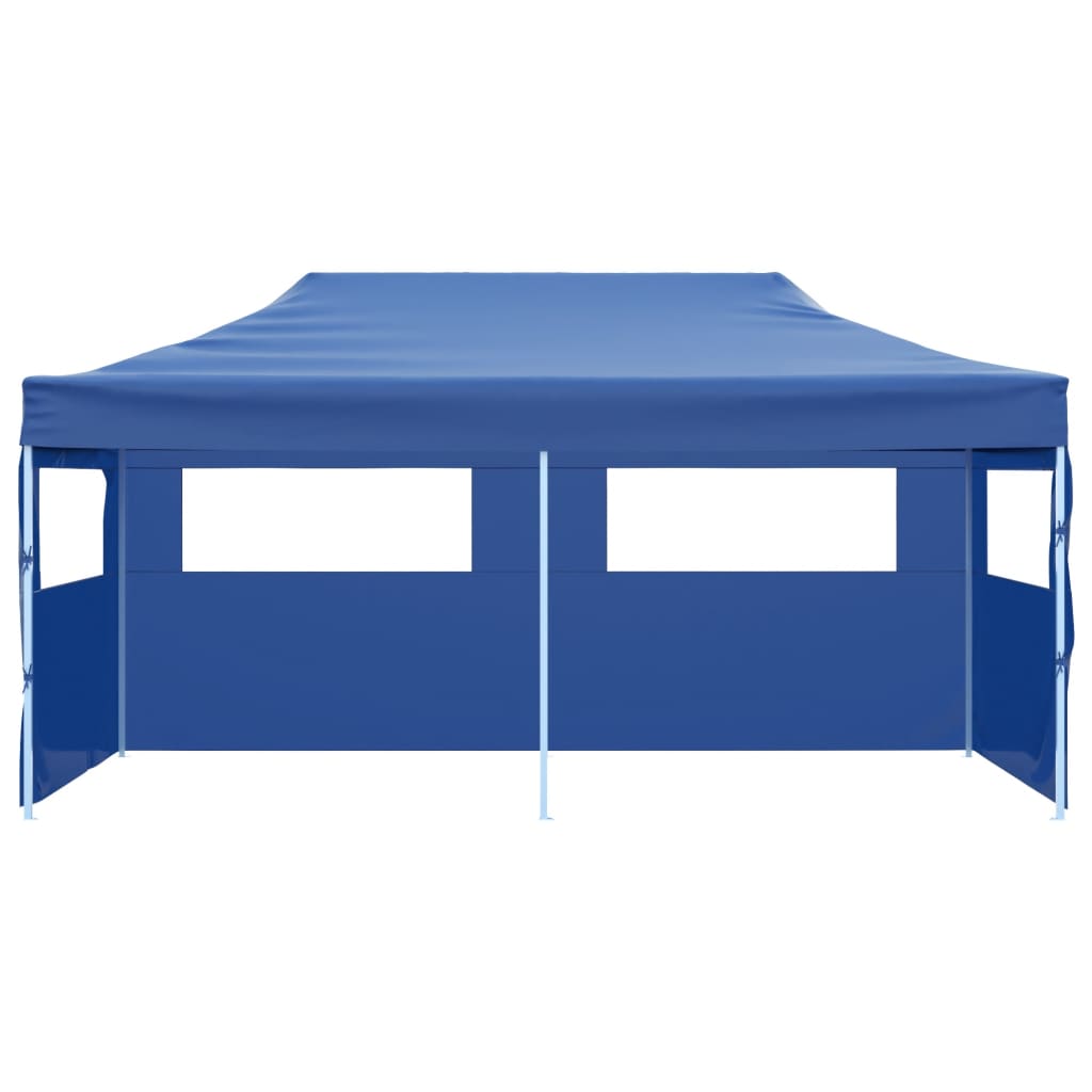 Tente de fête pop-up pliable bleue 3×6 m