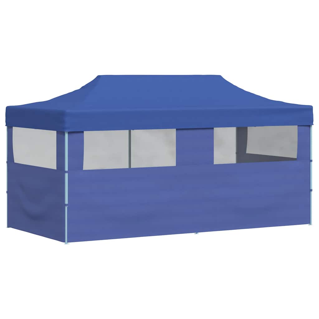 Tente de fête pop-up pliable bleue 3×6 m