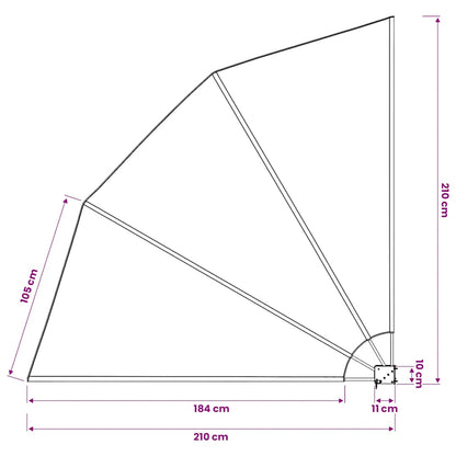 Faltbarer Balkonfächer Creme 210×210 cm