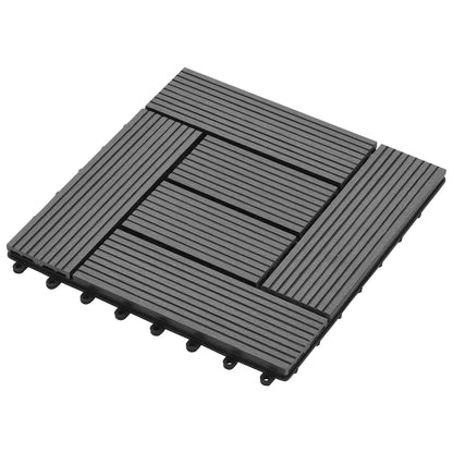 Terrassenfliese 11 stk. Grau 30 x 30 cm WPC