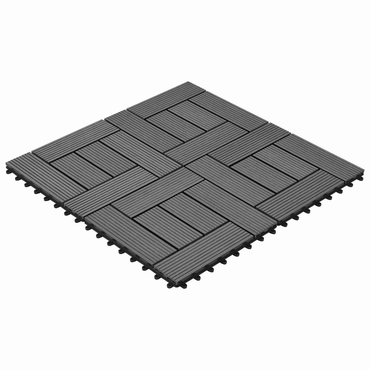 Terrassenfliese 11 stk. Grau 30 x 30 cm WPC