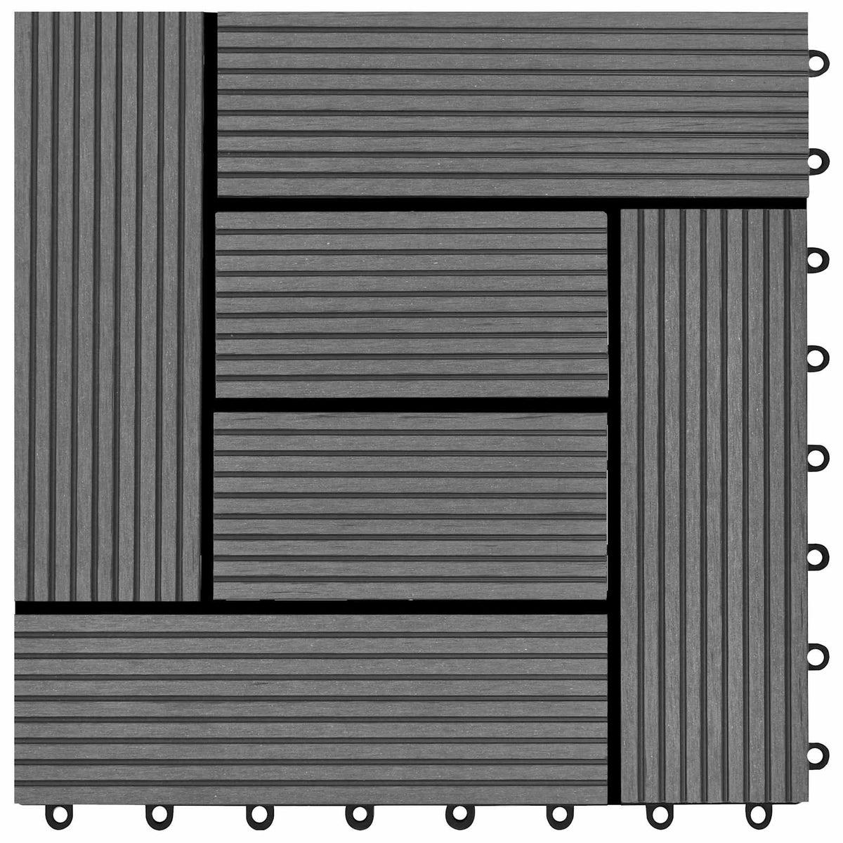 Terrassenfliese 11 stk. Grau 30 x 30 cm WPC