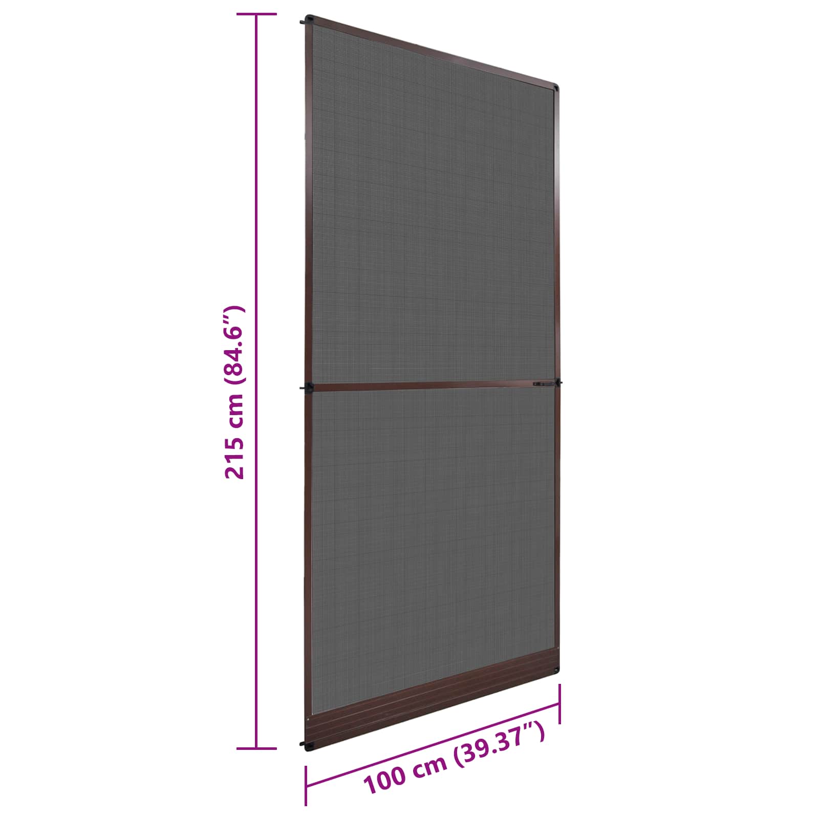 Schwenk-Insektenscreen Braun und Schwarz 100 x 215 cm
