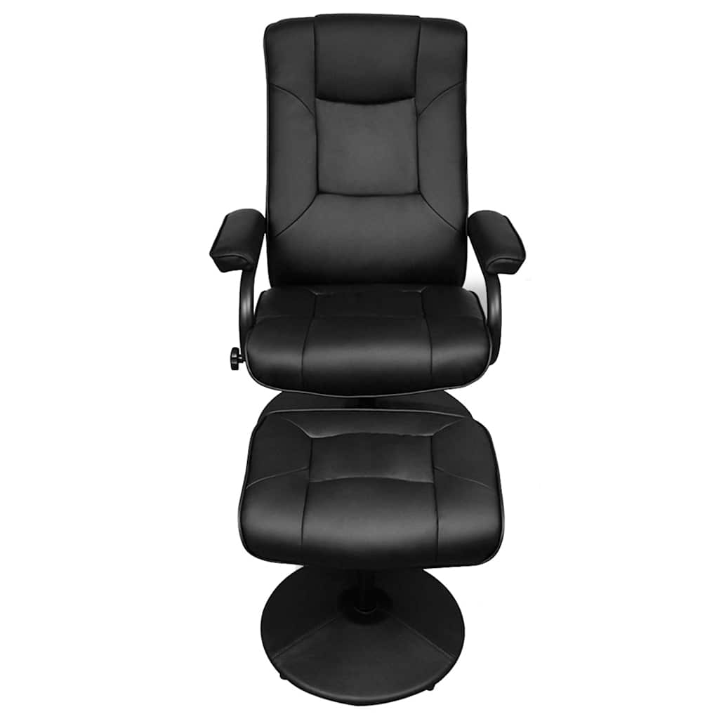TV-Sessel mit Fußhocker Schwarz Kunstleder