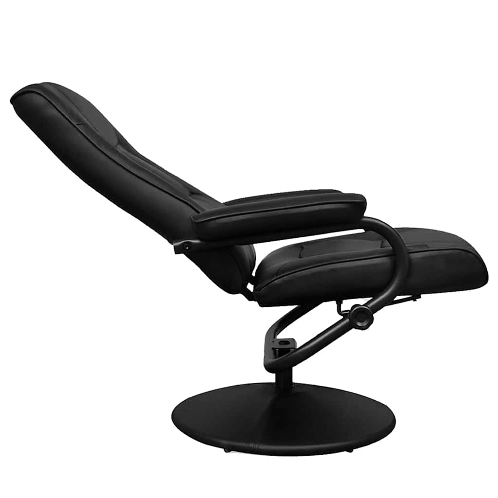 TV-Sessel mit Fußhocker Schwarz Kunstleder