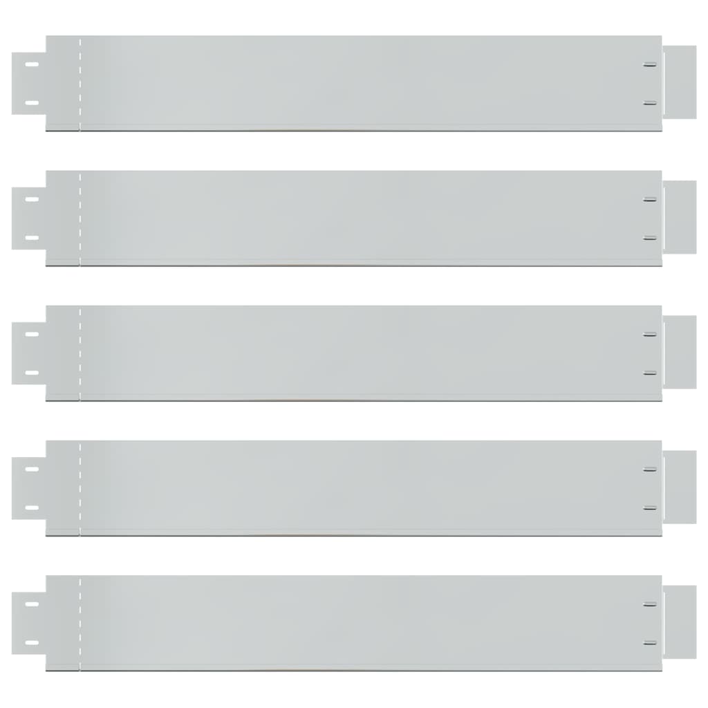 Flexible Rasenkante 5-er Set Verzinkter Stahl 100x14 cm