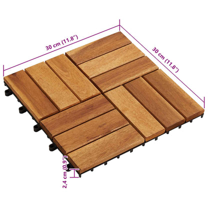 Terrassenfliese 10 Stk. Braun 30 x 30 cm Akazien-Hartholz