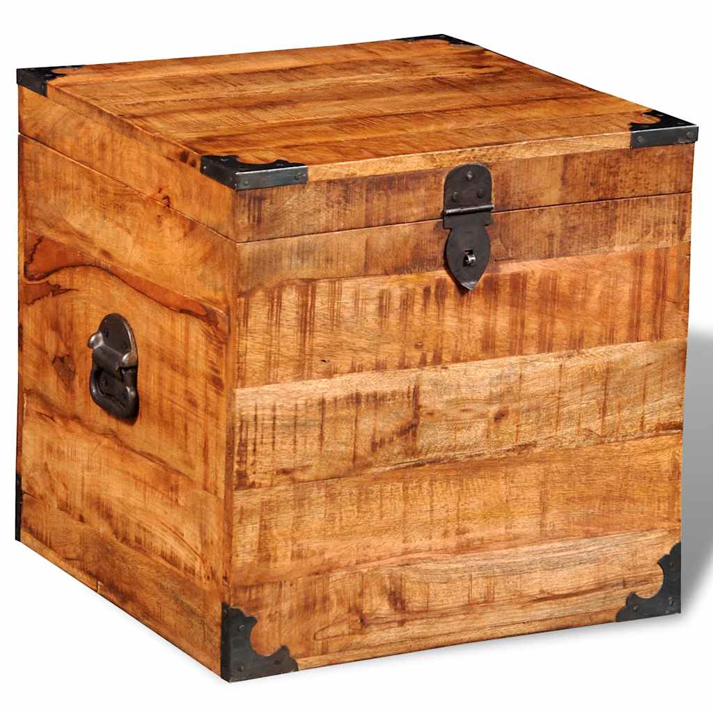 Truhe Würfelform Raues Mangoholz
