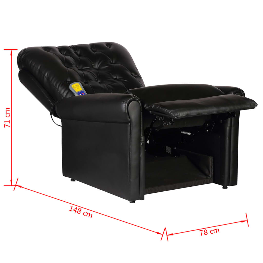 Massagesessel Schwarz Kunstleder