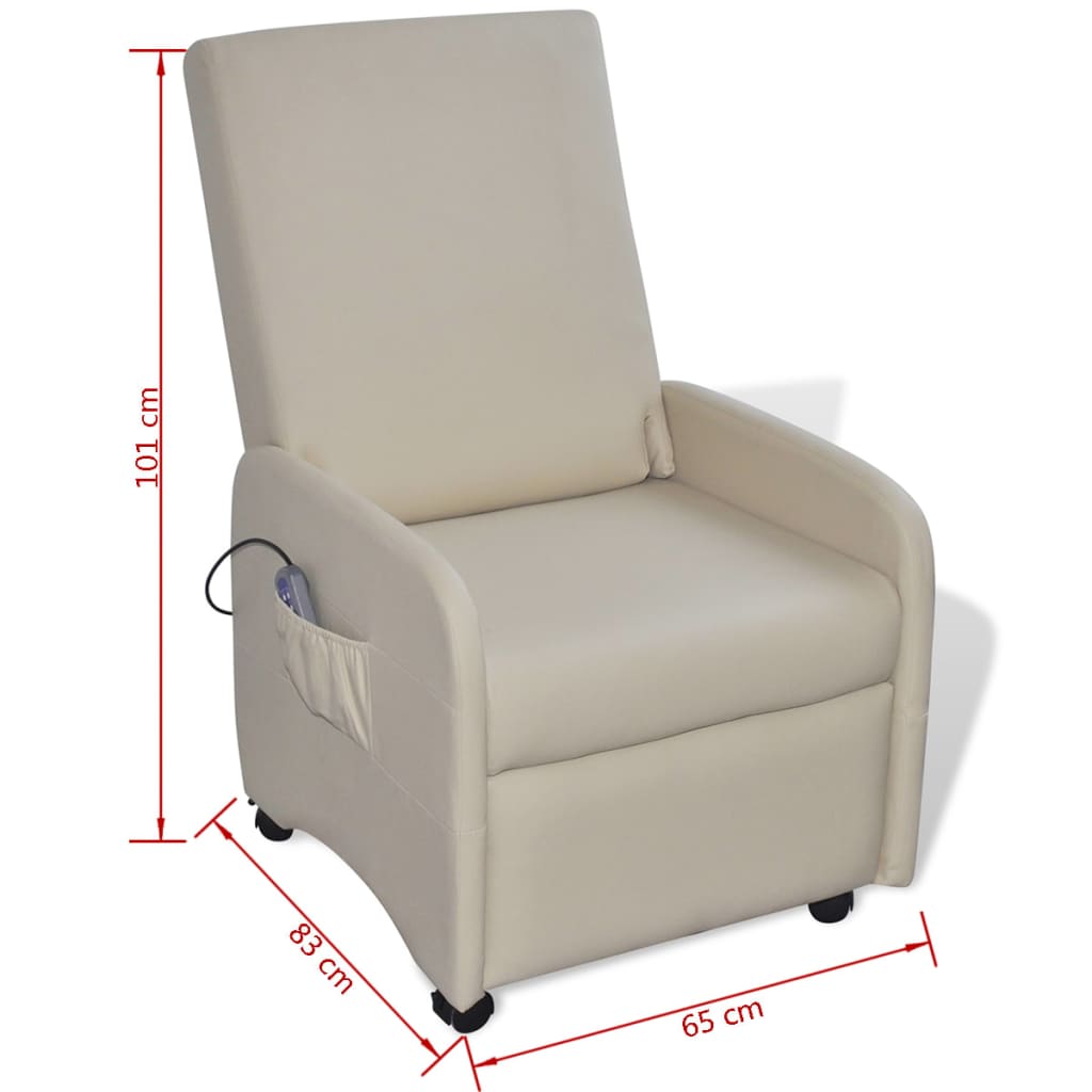 Massagesessel Creme Kunstleder