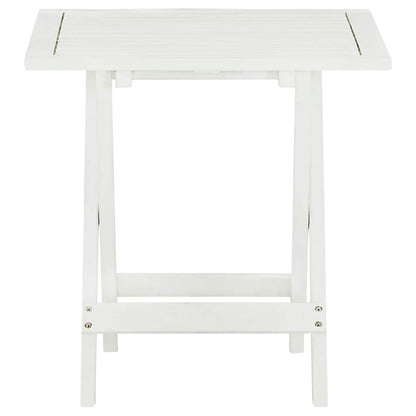 Bistrotisch Weiß 46x46x47 cm Massivholz Akazie