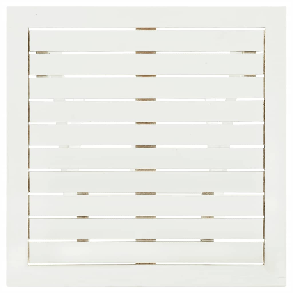 Bistrotisch Weiß 46x46x47 cm Massivholz Akazie