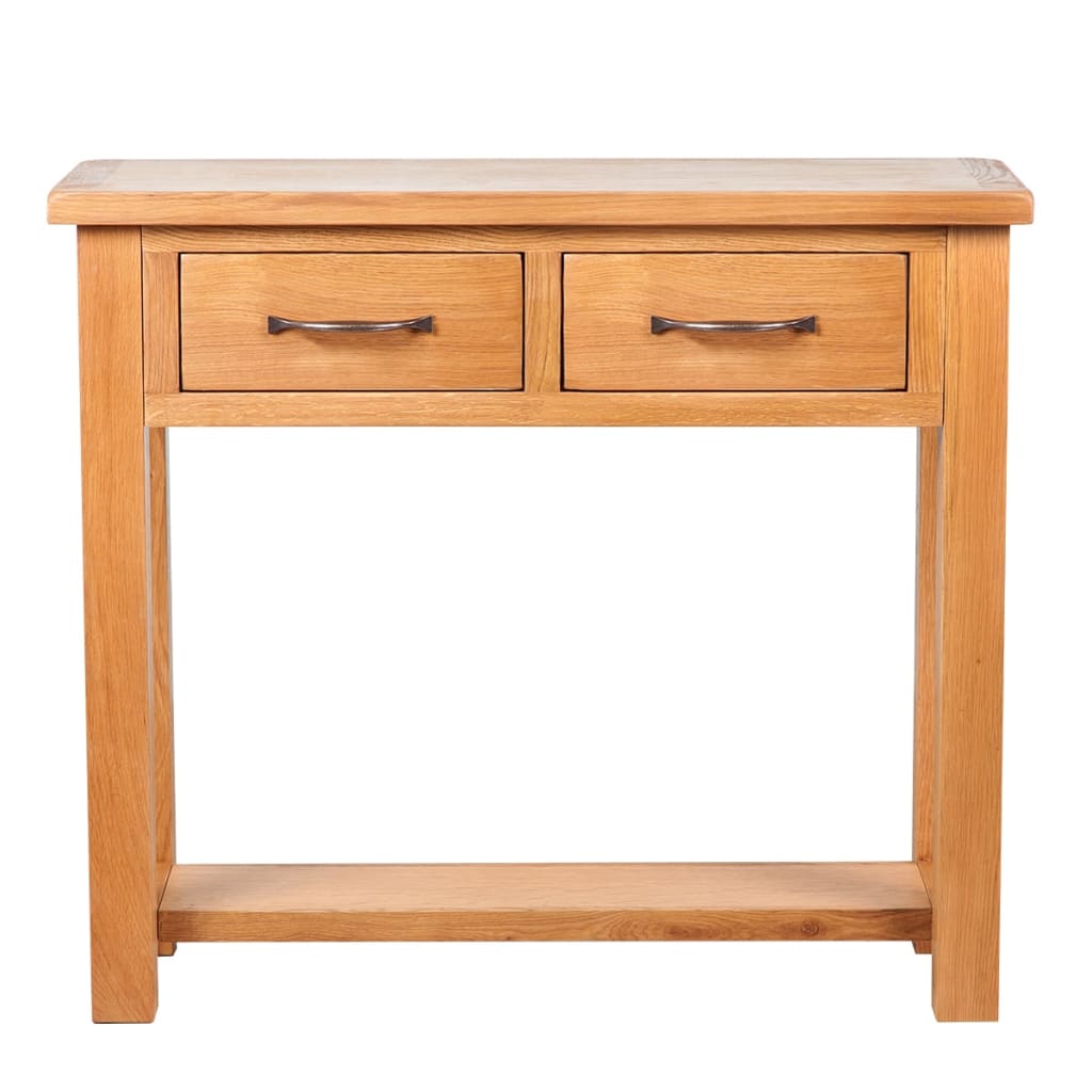 Konsolentisch mit 2 Schubladen 83x30x73 cm Massivholz Eiche