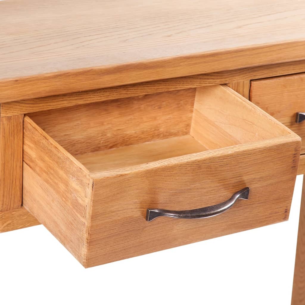 Konsolentisch mit 2 Schubladen 83x30x73 cm Massivholz Eiche