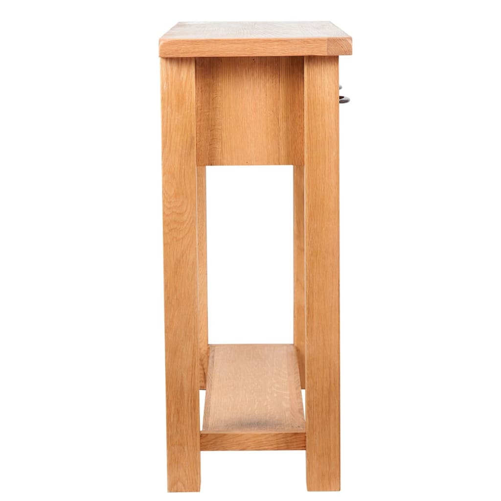 Konsolentisch mit 2 Schubladen 83x30x73 cm Massivholz Eiche