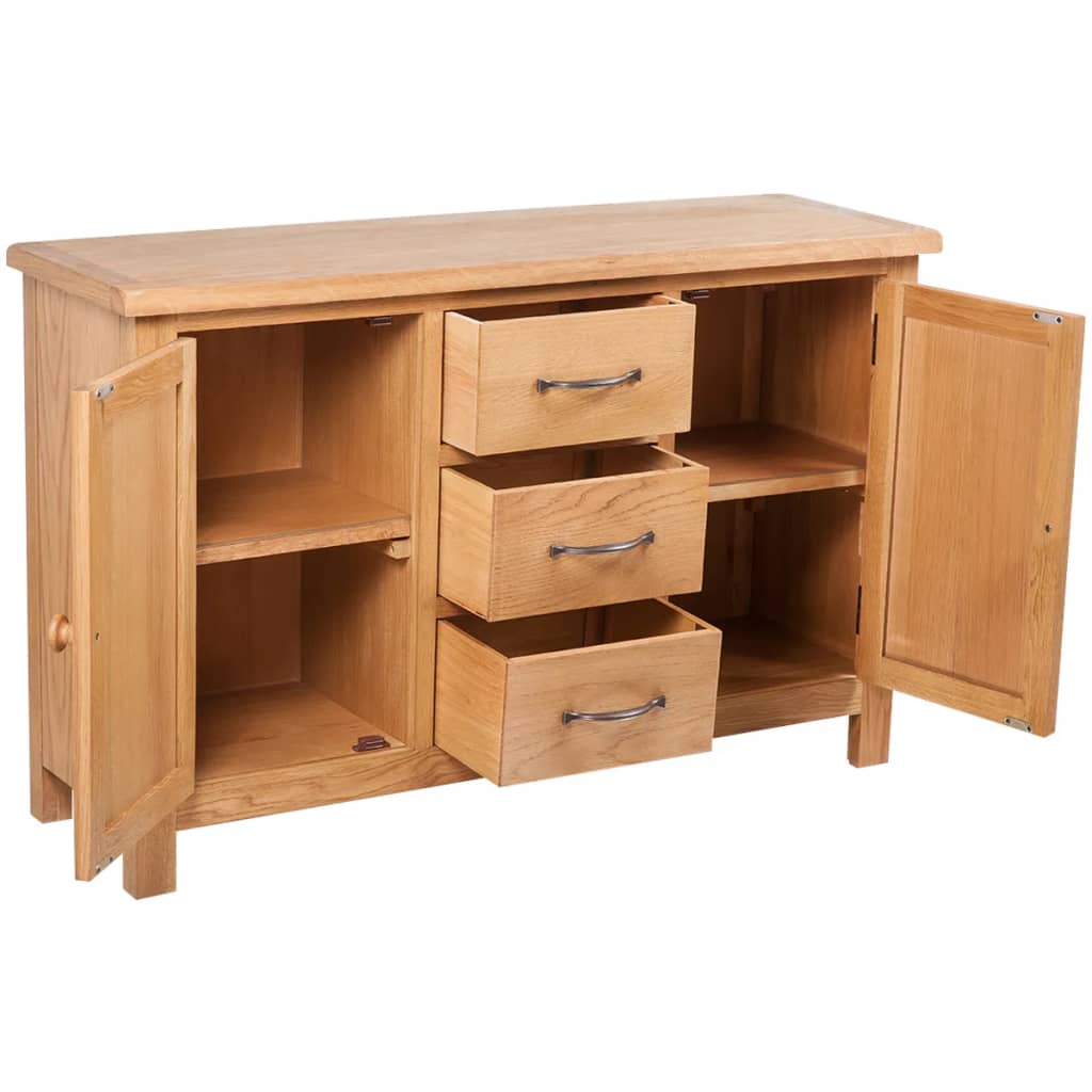 Sideboard mit 3 Schubladen 110x33,5x70 cm Massivholz Eiche