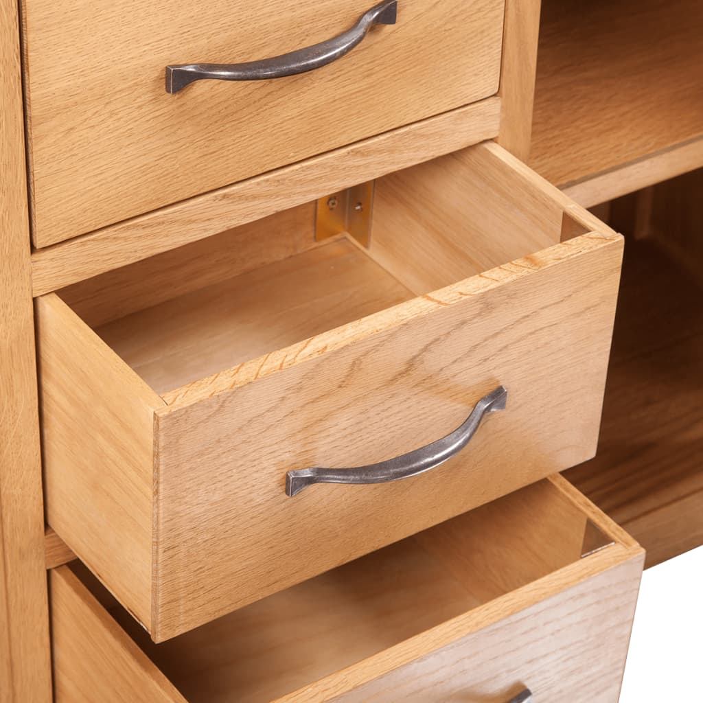 Sideboard mit 3 Schubladen 110x33,5x70 cm Massivholz Eiche