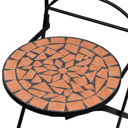 3-tlg. Bistro-Set Keramik Terrakotta